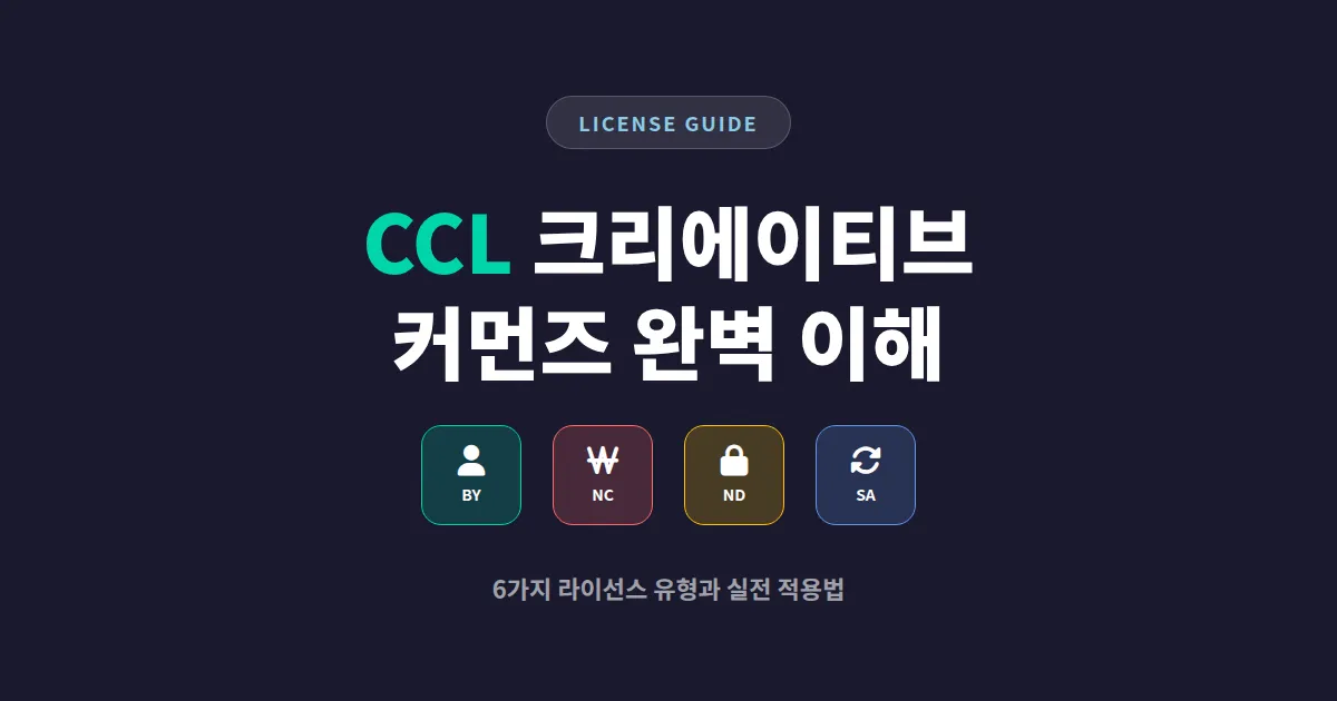 CCL 크리에이티브 커먼즈 이해 - 콘텐츠 제작자가 꼭 알아야 할 저작권 라이선스