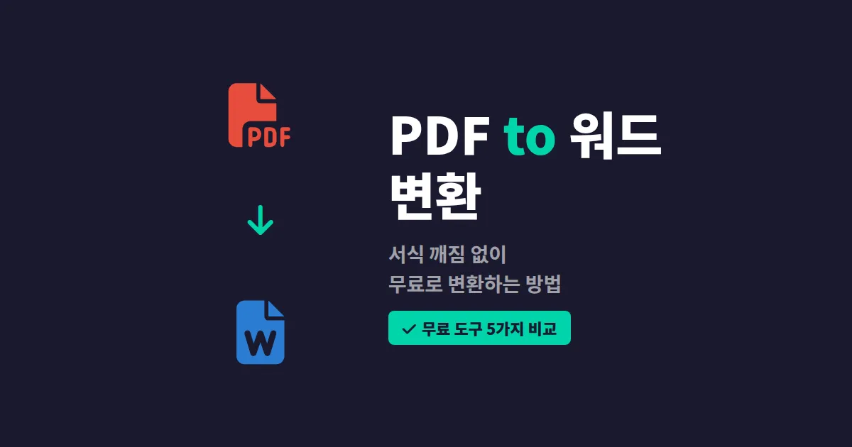 PDF to 워드 변환 완벽 가이드 - 무료 도구 5가지 비교와 서식 유지하는 방법