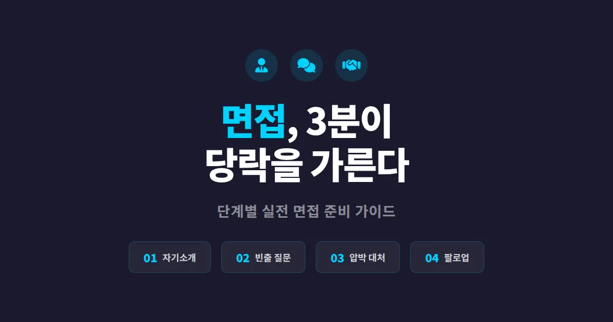 면접 준비 가이드 - 서류 합격 후 최종 면접까지 단계별 실전 전략