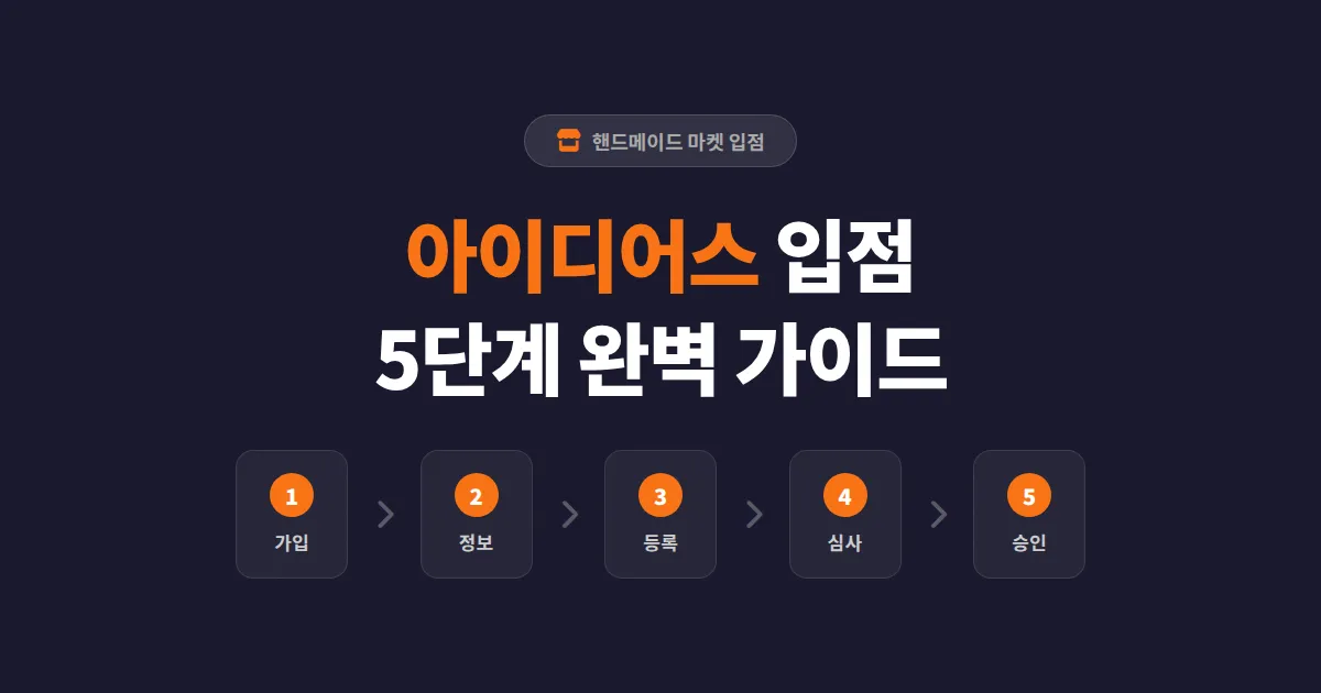 아이디어스 입점 방법 완벽 정리 - 신청 조건부터 승인까지 단계별 가이드