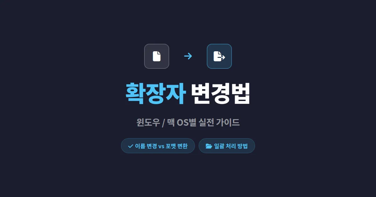 파일 확장자 변경 방법 총정리 - 윈도우, 맥 OS별 실전 가이드