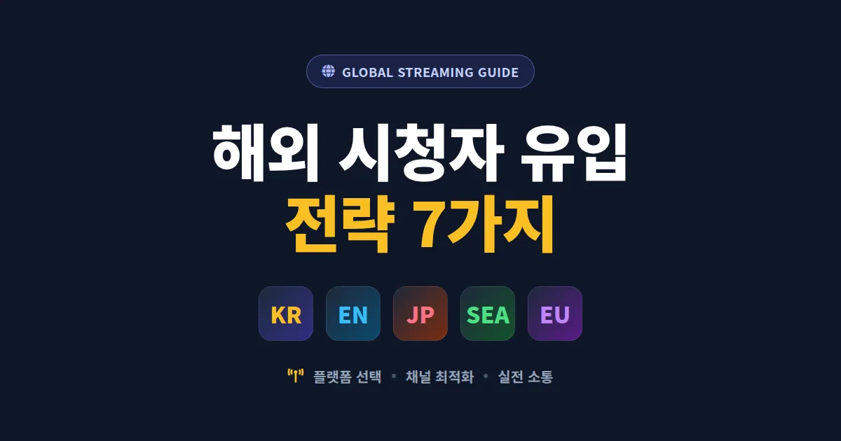 해외 시청자 유입 전략 7가지 - 글로벌 스트리머로 성장하는 실전 가이드